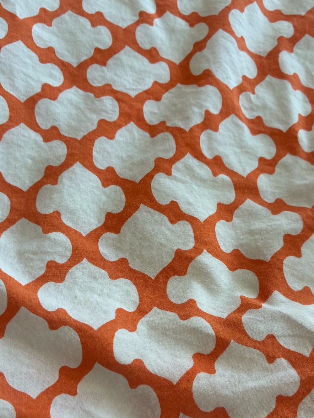 Pottery Barn Orange and White Trellis Cotton Duvet Cover